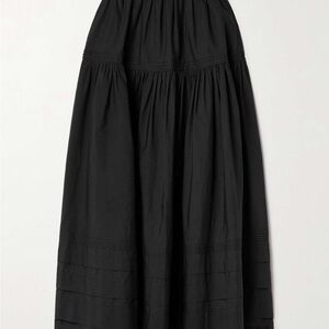 DOEN Sebastiane crochet-trimmed organic cotton-poplin midi skirt